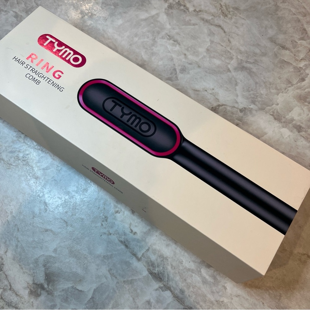 TYMO Ring Hair Straightening Comb Black Brush 5 Temp Anti-Scald Fast Heating - Picture 2 of 14